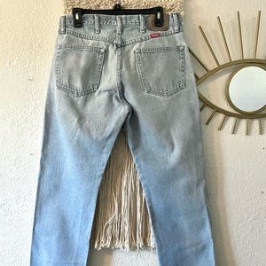 VINTAGE WRANGLER Light Blue Jeans Mens Distressed Straight Leg Cowboy 34x29